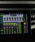 Portable 18 In 14 Out Digital Mixer With Remote Wireless Control Designed For iPad showing control interface on tablet