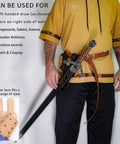 Left Handed Medieval Renaissance Leather Sword Frog for Longsword and Shortsword Holster Genuine Cowhide Deep Brown Finish