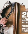 Using 18 Inch Flat Pry Bar Crowbar With Skeletonized Lightweight Design to remove drywall showcasing prying range.