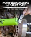 Inner Tie Rod Removal Tool Set With 12 SAE And Metric Crowfoot Adapters used on vehicle wheel hub