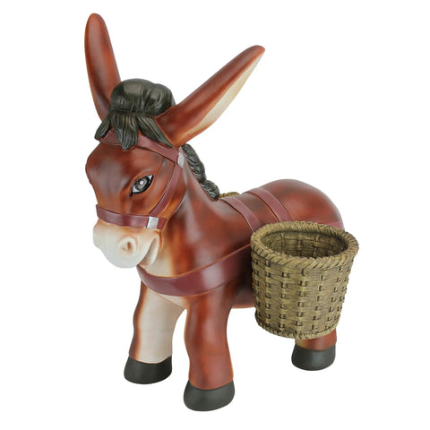 Pancho The Burro Planter Sculpture For Home And Garden Decor Hand Painted Donkey Planter Art In Crushed Stone Resin