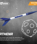 Athena Ready To Fly Beginner Model Rocket Kit Prebuilt Parachute Rocket For Ages 10 Plus Easy Setup No Assembly Required Blue