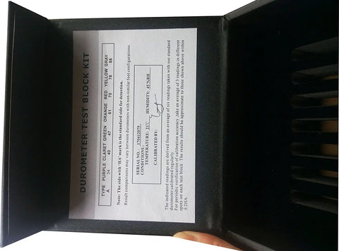 Type A Durometer Test Block Kit For Hard Rubber And Plastics Pro Grade Calibration Block For Durometers Durable Black Block With Clear A Scale Ideal For Material Hardness Testing 1 Year Warranty