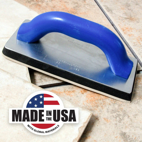 Gum Rubber Grout Float With Pure Gum Rubber Pad 9x4 Inch Aluminum Backing Plate Plastic Handle Pro Grade Build USA