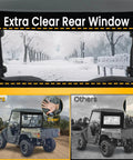 Soft Rear Windshield For UTV 500 700 With Zipper Back Window Open Close Replacement For Hisun Massimo Axis shown in clear design