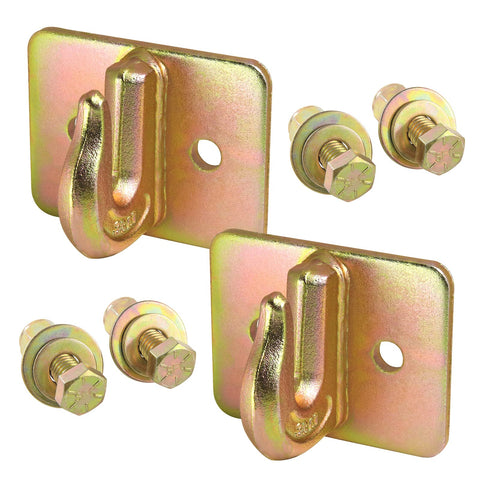 Pair of Three Eighths Inch G70 Tractor Bucket Grab Hook Bolt On Forged Steel No Backer Plate Built Tough shown