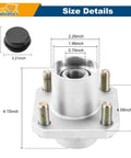 2 Pack Front Wheel Hub Assembly Kit For Club Car DS Golf Cart 1974 2003 Gas And Electric Replaces OEM 1011892 size details