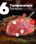 Smart Wireless Meat Thermometer With 6 Sensor Array 0.5S Instant Read IP67 Waterproof Digital Food Thermometer in steak