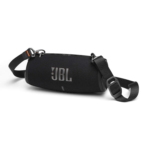 Rugged Outdoor Ready Portable Bluetooth Speaker With Sick Bass And Massive Sound, IP67 Waterproof, featuring strap, side view