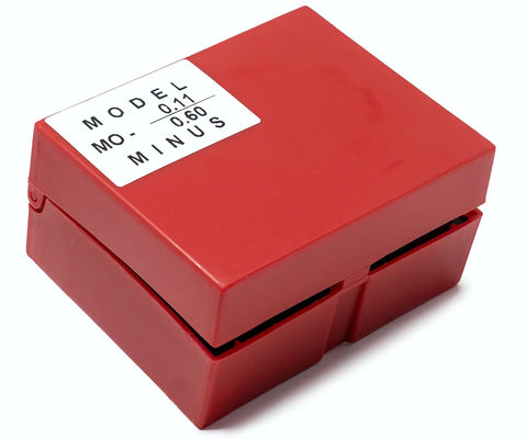 Red plastic case for Steel Pin Gauge Set With Plastic Case 50 Pieces 0.011 To 0.060 Inch Range, 2 Inch Long, Hardened 60/62 RC, Tolerance Plus Minus 0.0002 Inch, Ideal For Hole Size And Spacing Checks In The Shop For Machinists.