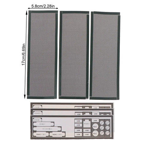 Backplate Filter Cover For PC Case Rear Panel 5.8 By 17 CM 2.28 By 6.69 IN IO Shield For Motherboard Mesh And Cooling Fans