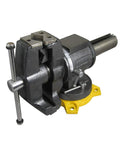 Multipurpose Vise With 5-Inch Wide Jaws Built-In Anvil 360-Degree Rotating Base Reinforced 4-Lug Mount Double Lock Swivel Heavy-Duty Open End Vise