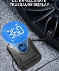 Portable Tire Inflator Air Compressor With 150 PSI Fast Inflation No Battery Needed 12V DC Car Adapter Auto Shut Off LED