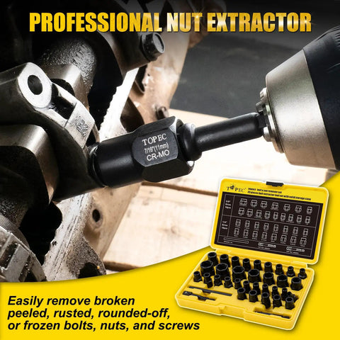 Beast 35 Piece Bolt Extractor Kit For Removing Damaged Rusted Frozen Or Rounded Off Bolts Nuts And Screws on automotive parts