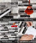 Peel And Stick Backsplash Wallpaper For Kitchen And Bathroom, Waterproof Self Adhesive Removable Tile Contact Paper details