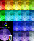 Crystal Table Lamp RGB Color Changing Night Light 2 Pack with 16 Colors Displayed in Grid with Touch Control and Remote