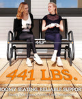 Two Person Outdoor Glider Bench Swing Loveseat For Patio Porch And Garden With Double Rocking Chair And Powder Coated Steel Frame