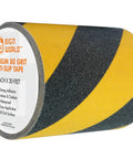 Heavy Duty Anti Slip Grip Tape 6 Inch By 30 Ft Black And Yellow Striped 80 Grit Aluminum Oxide Industrial Grade
