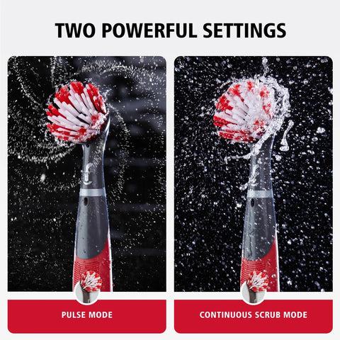 Kick Serious Grime With This Cordless Power Scrubber Kit An Oscillating Cleaning Rig showing pulse and continuous scrub modes.