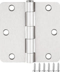 Top Shelf 24 Pack Brushed Nickel Door Hinges 3.5 Inch Square With Rounded Corners 6 Hole Pattern For Doors Cabinets Includes 144 Screws.