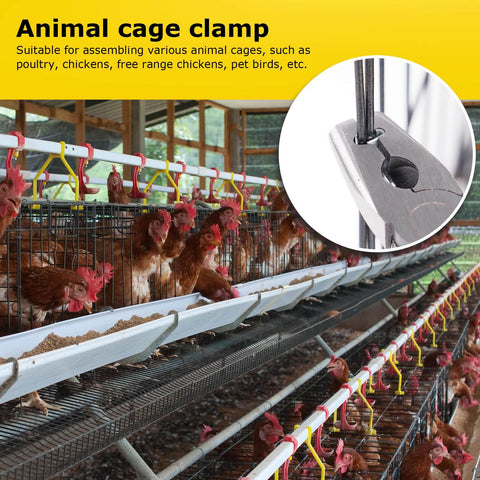 Heavy Duty Fence Pliers With 600 Wire Cage Clips securing chicken enclosure, easy install for poultry pens, non-slip handle.