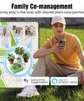 Person using smartphone for Direct WiFi Automatic Plant Waterer System With App Control And WiFi Enabled Smart Indoor Drip Irrigation