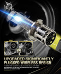 H1 Driving LED Fog Bulbs 6500K Crystal White 42000 Lumens Nasty Bright Street Legal Heavy Duty detailed view, showcasing plug-and-play design.