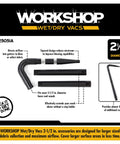 Gutter Cleaning Kit For Wet Dry Vacuums With 2-1/2 Inch Hose, Extendable Wands, 90 Degree Elbow Attachment, product features displayed