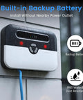 WiFi Sump Pump Alarm With Phone Alerts High Low Water Level Sensor Backup Battery 110dB Siren and LED Flash IP65 Waterproof Float Switch installed on wall