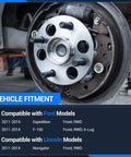 Front Wheel Bearing And Hub Assembly For 2011 To 2014 Ford Expedition 2011 To 2014 Ford F150 And 2011 To 2014 Lincoln Navigator Six Lug With ABS Front Left And Front Right RWD Ready To Roll installed view