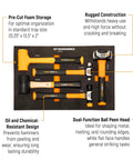 Five Piece Hammer Set With Foam Storage Tray Do It All Home Garage Diy Kit Featuring Rubber Mallet Soft Face Hammer Dead Blow Ball Pein Hammers For Everyday Jobs And Heavy Duty Projects