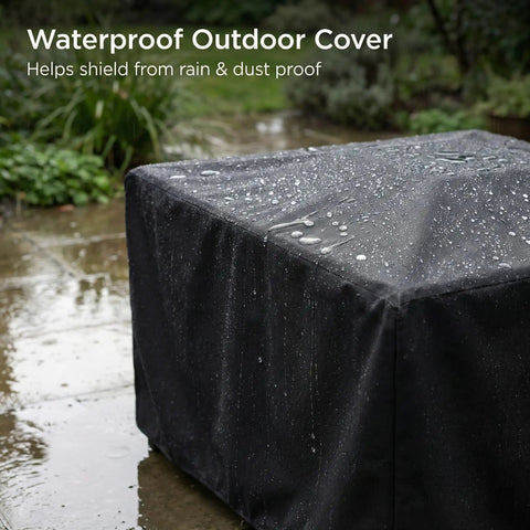 Heavy Duty Square Patio Fire Pit And Table Cover Waterproof Outdoor Furniture Cover Fits 48 By 48 By 29 Inches Black