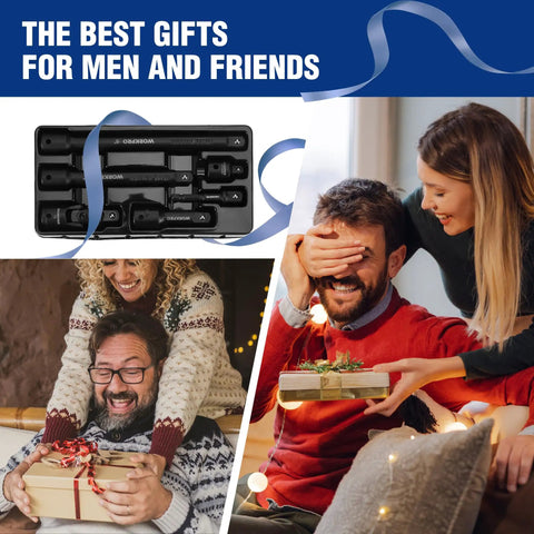 Built To Last Half Inch Drive Impact Socket Extension Set With 3 Inch 6 Inch And 8 Inch Extension Bars Universal Joint Socket Adapter Premium CR-V Steel Black Phosphate Finish as a gift for men and friends.