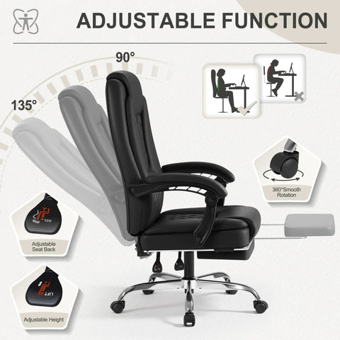 Executive Home Office Chair With Lumbar Support And 400 Lb Capacity Adjustable Ergonomic High Back Managerial Desk Chair