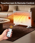 Panel Heater With Remote Control And Towel Bar, Freestanding Radiant Electric Space Heater With LCD Touch Screen, in living room