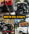 Four Pack Ratchet Straps 15 Feet 1800 LB Break Strength Heavy Duty Retracting Tie Down Straps Set For Truck Motorcycle ATV UTV