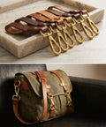 Heavy Duty Gold Zinc Alloy Swivel Lobster Clasps With Push Gate Snaphooks on leather straps for bag making and DIY crafting.