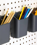 Cup Organizer Set Three Pack For Pegboard And Slatwall, Wall Mount Organizer For Office, Classroom, Workbench, Kitchen.