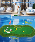 Floating Golf Green For Pool 47 By 24 Inches With Ball Retriever And Anti Drift Ropes Large Pool Putting Green For Competitive Play With Scoring Points