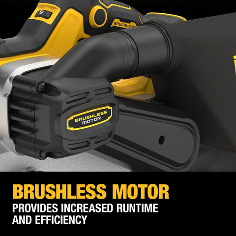 Heavy Duty 20V Max Cordless Belt Sander With A Badass Brushless Motor showcasing the brushless motor for efficiency.