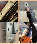 Beefed Up 16 Inch Rivet Nut Tool Kit With 15 Metric And SAE Mandrels installed on metal surfaces and used for metal fabrication