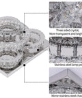 Dope Crystal LED Chandelier Lighting With Three Color Dimmable Ceiling Mount Fixture Featuring K9 Crystals, close-up view
