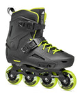 Lightning Men's Urban Inline Skates For City Cruising And Commuting And Fitness, Black Lime with Memory Buckle and 80mm Wheels