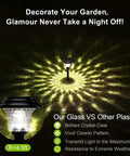 Glass Solar Lights Outdoor 8 Pack Waterproof Super Bright Pathway Lights with crystal-clear illumination at night.