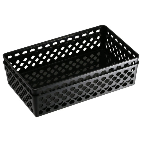 Pack Of Two Large Office And Home Storage Baskets For Catch All Supplies, Durable Compact Organizer Bins With Clean Lines For Desk Or Shelf