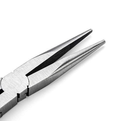 Double X Pliers Set With Straight And 45 Degree Angles, Two Piece Narrow Profile Jaws, Flush Rivets For Strength, Serrated Grips