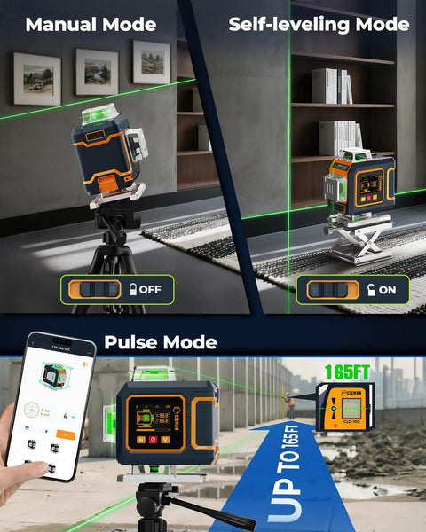 Green Laser Level Pro Grade With 16 Lines And 4x360 Degree Planes Self Leveling Cross Line Projector with Pulse Mode