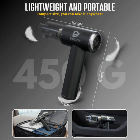 Cordless Mini Car Vacuum Handheld Cleaning Kit with Brushless Motor Type C rechargeable lightweight and portable