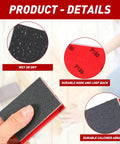 Sanding sponge set, 24 pieces with red backing and black abrasive surface, 80–3000 grit for wet and dry sanding