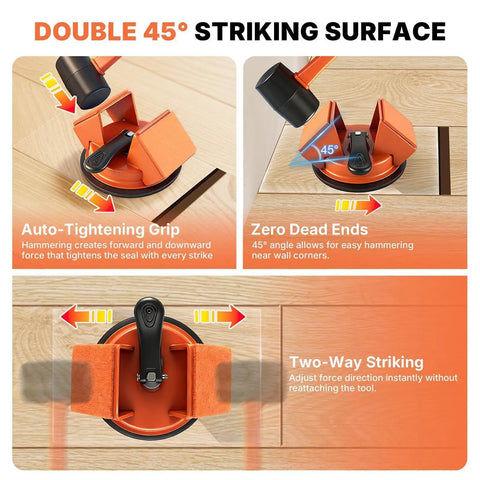 Floor Gap Puller Suction Cup Alignment Tool For Laminate Hardwood And Tile Installations Pro Grade Heavy Duty 45 Degree Floor Repair Tool With Precision Adjuster For DIY Home Improvement And Flooring Fixes